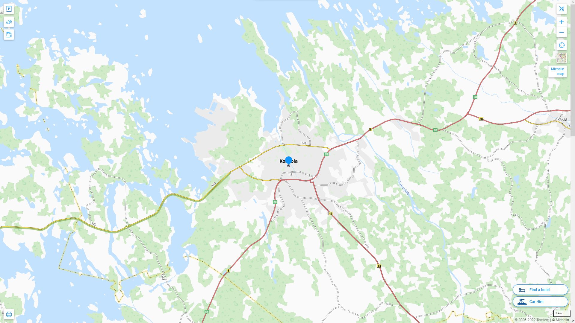 Kokkola Finlande Autoroute et carte routiere